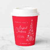 フェスティバルクリスマスツリーレッド 紙コップ (裏面)