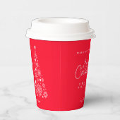 フェスティバルクリスマスツリーレッド 紙コップ (右)