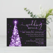 フェスティバルクリスマスツリー紫結婚の詳細カード 招待状 (スタンド正面)