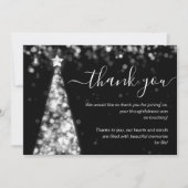 フェスティバルクリスマスツリー結婚シルバーサンキューカード 招待状 (正面)