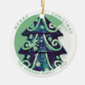 フェスティバルクリスマスツリー芸術的ファミリーホリデー セラミックオーナメント (正面)