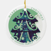 フェスティバルクリスマスツリー芸術的ファミリーホリデー セラミックオーナメント (裏面)