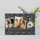 フェスティバルクリスマスツリー3フォトコラージュ実在 箔シーズンカード (立ち正面)