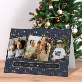 フェスティバルクリスマスツリー3フォトコラージュ実在 箔シーズンカード