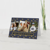 フェスティバルクリスマスツリー3フォトコラージュ実在 箔シーズンカード (正面)
