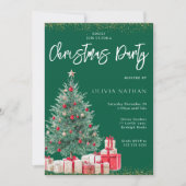 フェスティバルクリスマスツリー&ギフトグリーンクリスマスパーティー 招待状 (正面)