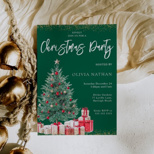 フェスティバルクリスマスツリー&ギフトグリーンクリスマスパーティー 招待状