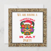 フェスティバルクリスマスティキパーティービーチ7月ナプキン 招待状 (正面)