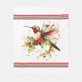 フェスティバルクリスマステーマハミングバード フリースブランケット (正面)