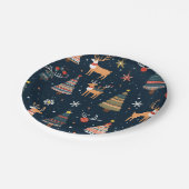 フェスティバルクリスマステーマパターン ペーパープレート (アングル)