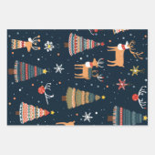 フェスティバルクリスマステーマパターン ラッピングペーパーシート (正面3)