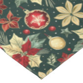 フェスティバルクリスマステーマポインセチア模様 テーブルクロス (アングル)