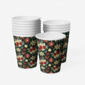 フェスティバルクリスマステーマポインセチア模様 紙コップ