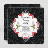 フェスティバルクリスマスディナーパーティの招待状 招待状 (正面/裏面)