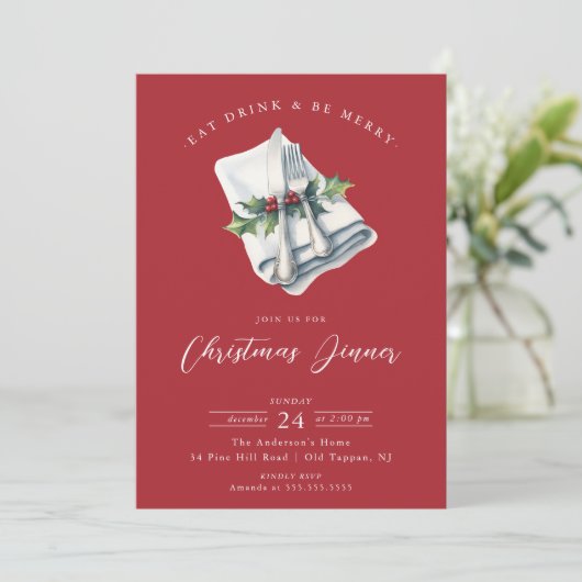 フェスティバルクリスマスディナー招待状 招待状 (スタンド正面)