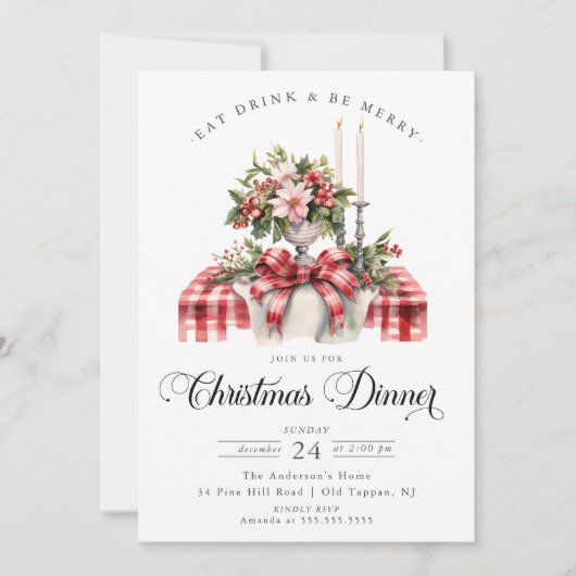 フェスティバルクリスマスディナー招待状 招待状 (正面)