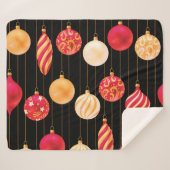 フェスティバルクリスマスデコレーションパターン シェルパブランケット (正面(横))