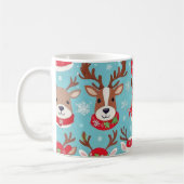 フェスティバルクリスマストインデナと雪片パターン コーヒーマグカップ (左)