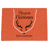 フェスティバルクリスマストインデナー&スノーフォールレッドホリデイ ラージペーパーバッグ (正面)