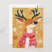 フェスティバルクリスマストナカイのグリーティングカード ポストカード (正面/裏面)