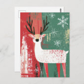 フェスティバルクリスマストナカイのグリーティングカード ポストカード (正面/裏面)