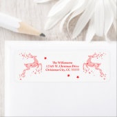 フェスティバルクリスマストナカイモダンア赤い渦巻き星 ラベル (インサイチュ)