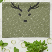 フェスティバルクリスマストナディアスノーフォールグリーンホリデイ キッチンタオル (折り畳み)