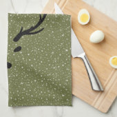 フェスティバルクリスマストナディアスノーフォールグリーンホリデイ キッチンタオル (四つ折り)