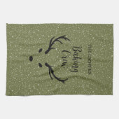 フェスティバルクリスマストナディアスノーフォールグリーンホリデイ キッチンタオル (横)