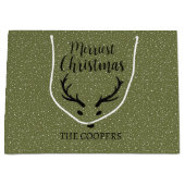 フェスティバルクリスマストナディアスノーフォールグリーンホリデイ ラージペーパーバッグ (正面)