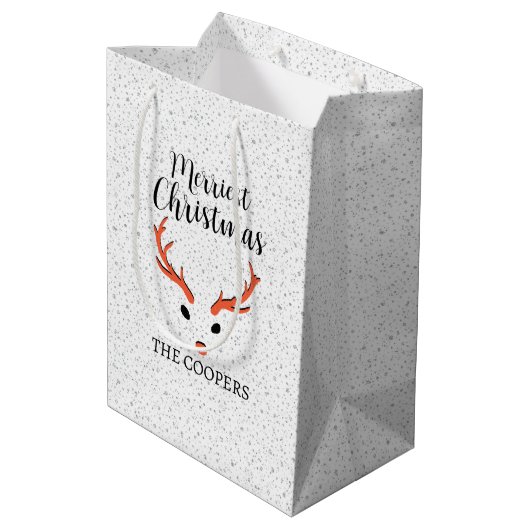 フェスティバルクリスマストナディアスノーフォールホワイトホリデー ミディアムペーパーバッグ (裏面アングル)