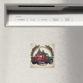 フェスティバルクリスマストラック（木とギフト付き） マグネット