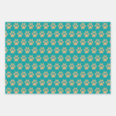 フェスティバルクリスマスドッグズラッピング紙セット3 ラッピングペーパーシート (正面2)