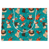 フェスティバルクリスマスドッグ抱き枕 ラージペーパーバッグ (正面)