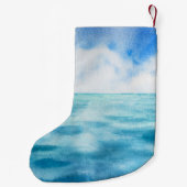 フェスティバルクリスマスドルフィン追加の名前ビーチ スモールクリスマスストッキング (裏面)