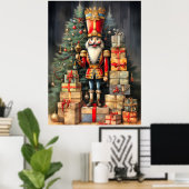 フェスティバルクリスマスナツクラッカー絵を描ズホリデー ポスター (ホームオフィス)