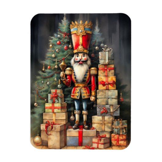 フェスティバルクリスマスナツクラッカー絵を描ズホリデー マグネット (縦)