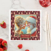 フェスティバルクリスマスナプキンズレッド金ゴールドグリーンデザイン (インサイチュ)