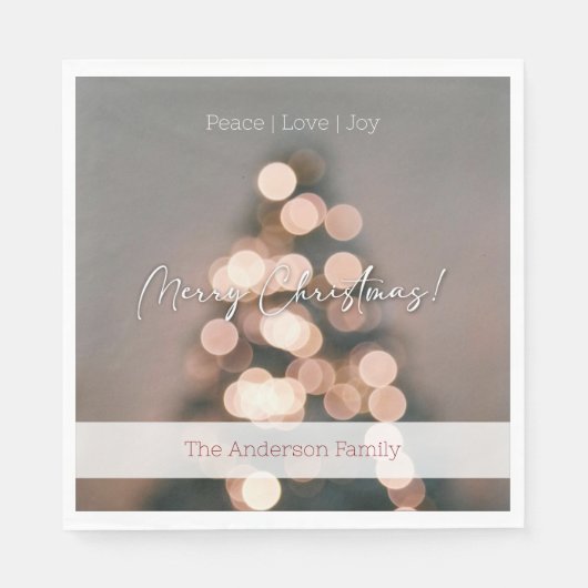 フェスティバルクリスマスナプキン – 暖かいクリスマスデザイン スタンダードランチョンナプキン (正面)