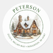 フェスティバルクリスマスニューホーム差出人住所ラベル ラウンドシール (正面)