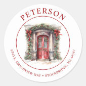 フェスティバルクリスマスニューホーム差出人住所ラベル ラウンドシール (正面)