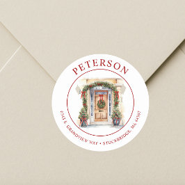 フェスティバルクリスマスニューホーム差出人住所ラベル ラウンドシール