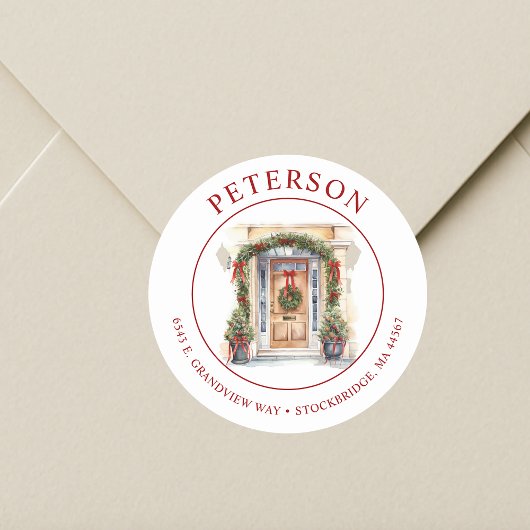フェスティバルクリスマスニューホーム差出人住所ラベル ラウンドシール