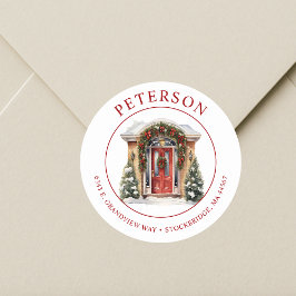 フェスティバルクリスマスニューホーム差出人住所ラベル ラウンドシール