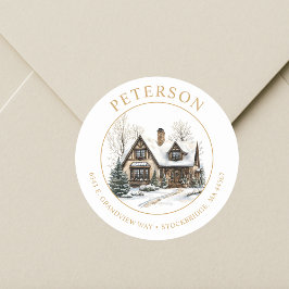 フェスティバルクリスマスニューホーム差出人住所ラベル ラウンドシール