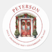 フェスティバルクリスマスニューホーム差出人住所ラベル ラウンドシール (正面)