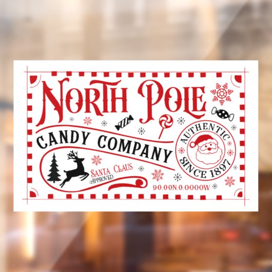 フェスティバルクリスマスノースポールキャンディ会社 ウィンドウサイン (シート2)