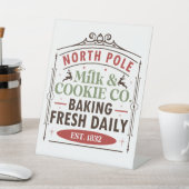 フェスティバルクリスマスノースポールミルクとクッキー 台座サイン (インサイチュ)