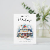 フェスティバルクリスマスハッピーホリデーズウォーターカラーハウス シーズンポストカード (スタンド正面)