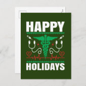 フェスティバルクリスマスハッピーホリデーズナース シーズンポストカード (正面/裏面)